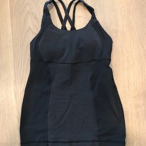 Lululemon Tank Top. Size 6. Black/Stripe